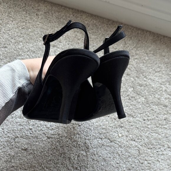 Vintage Cole Haan Collection Made in Italy Elegant Black Slingback Heels - Picture 11 of 12